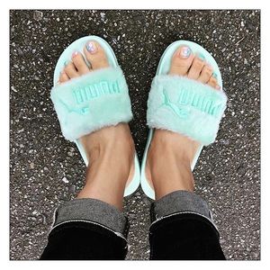 fenty puma slides green